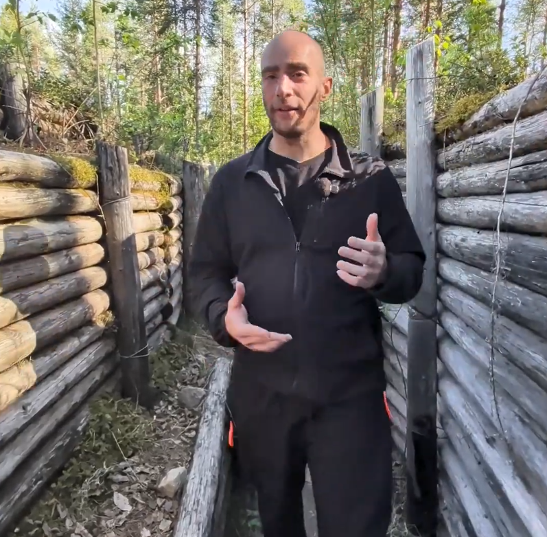 Trincea finlandese durante la guerra d'inverno.
