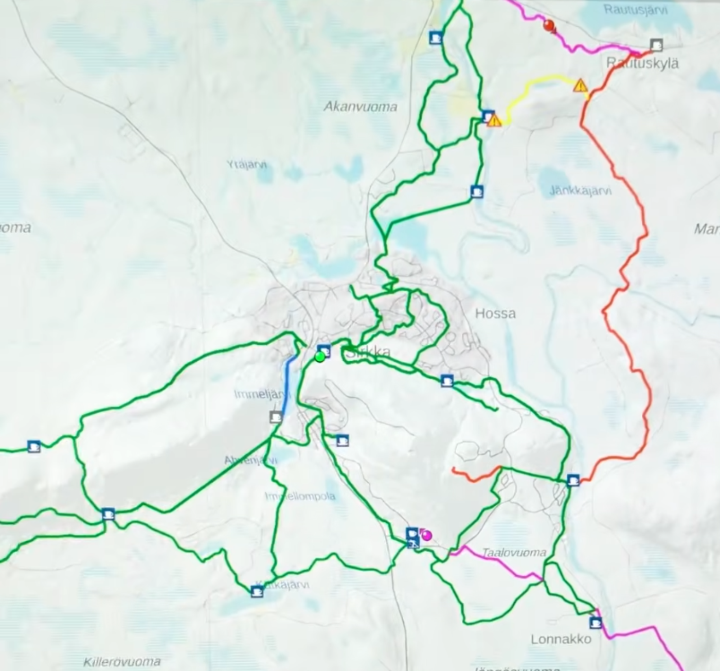 Sci di fondo a Levi: come usare la mappa Infogis per le piste gratuite